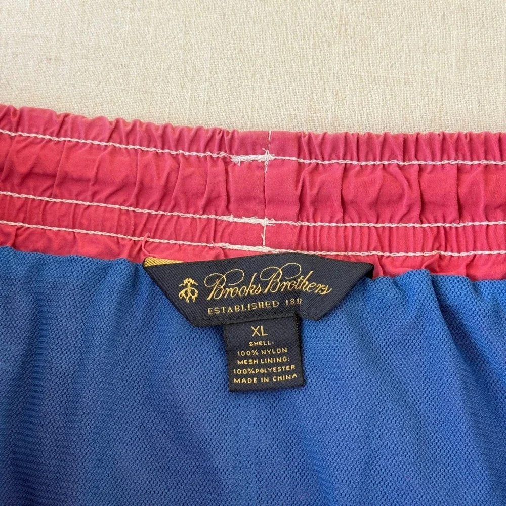 Brooks Brothers Swim Trunks XL Pink Nylon Mesh Lined Board Shorts 5.5 Inseam